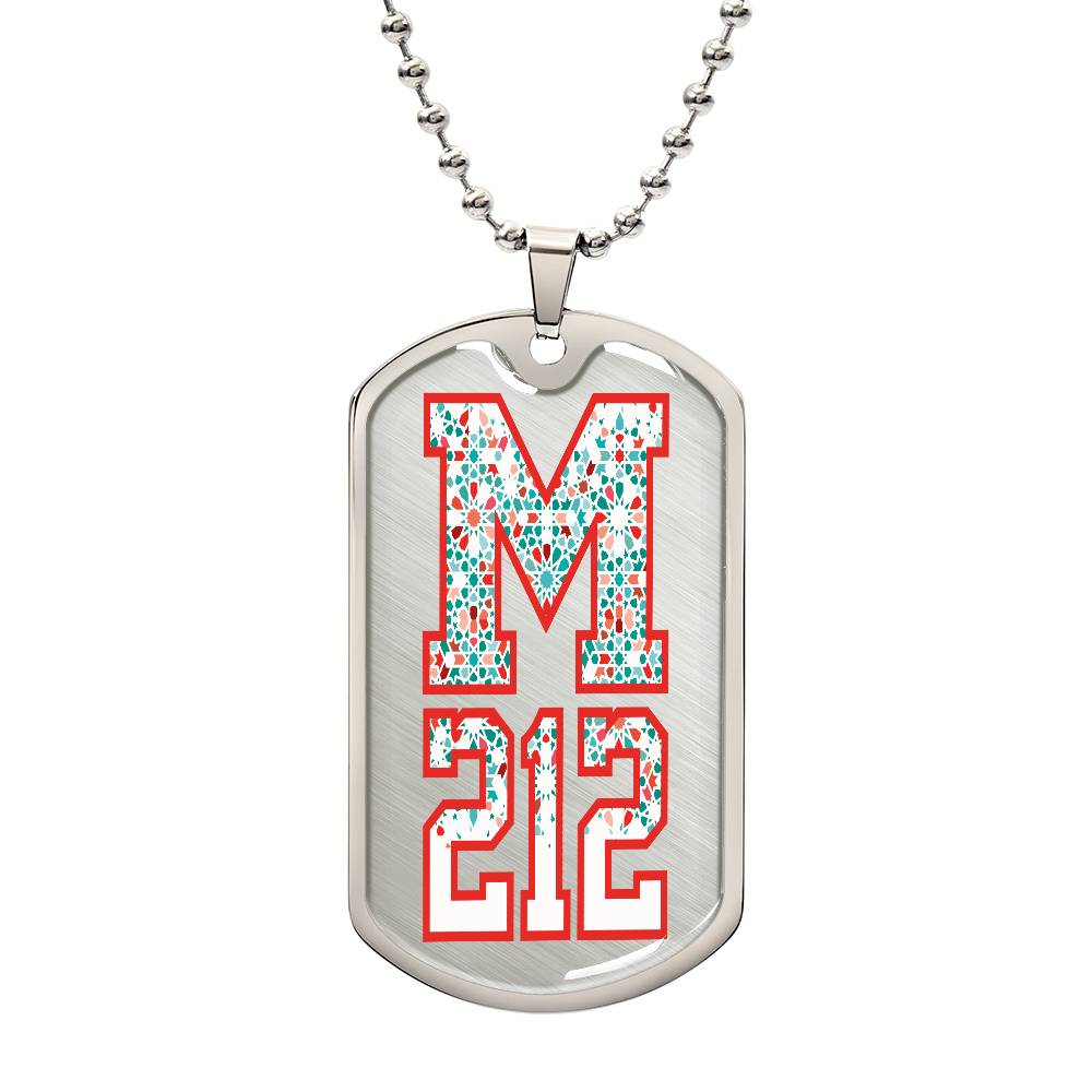 Collier plaque militaire de luxe M212 personnalisé prénom