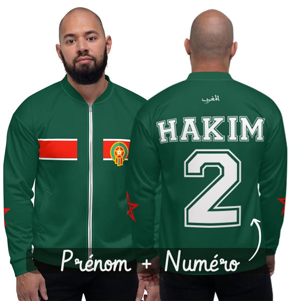 Survetement Veste Foot Maroc personnalise prenom numero Domicile 20 MAR La marque des Marocains du monde